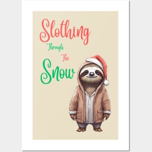 Christmas Sloth Posters and Art